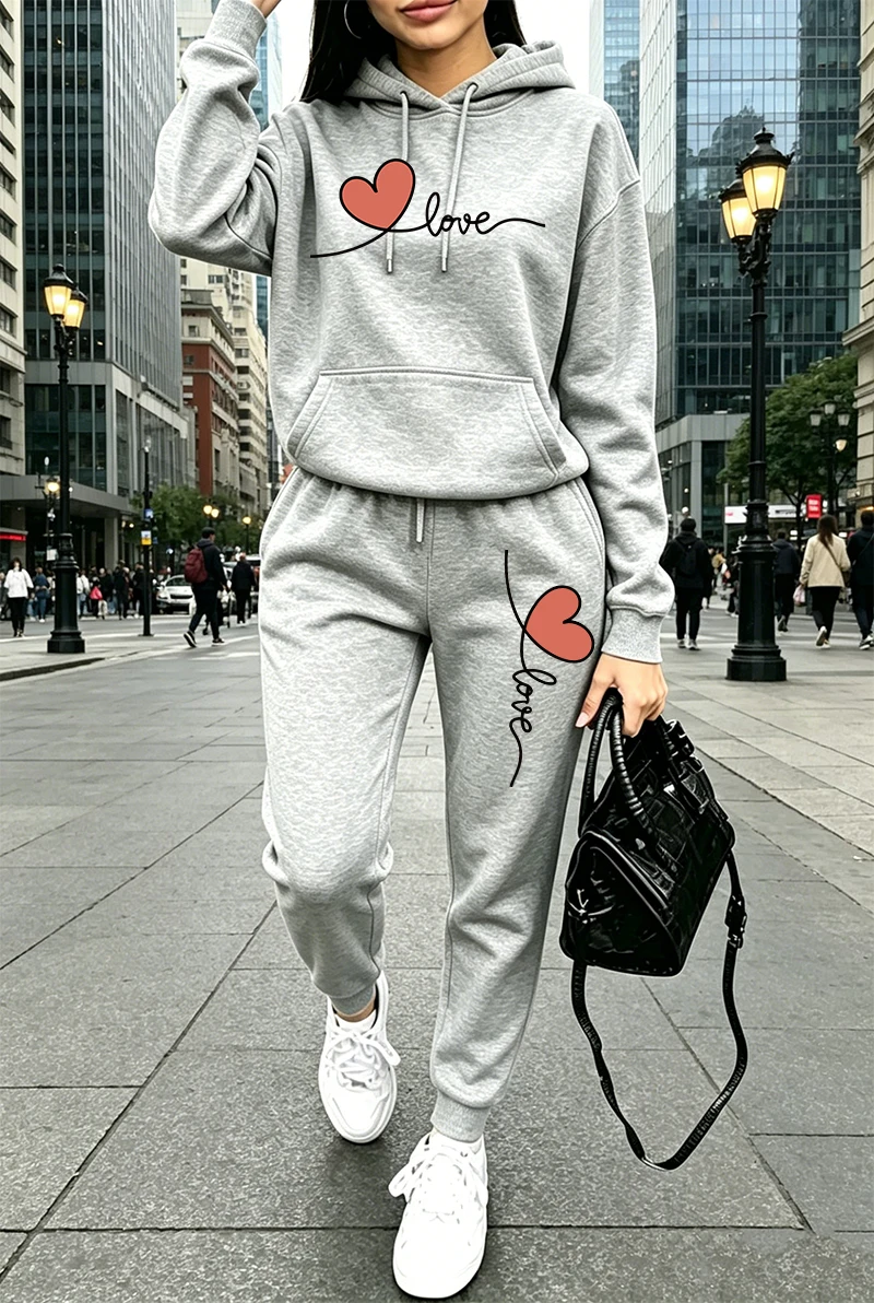 Tuta da donna con stampa, felp - Winter Clothing Women'S recensione e prezzo
