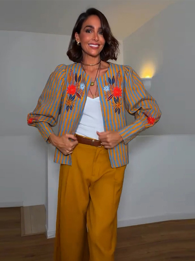 Giacca Ricamata a Righe con Fi - Winter Clothing Women'S recensione e prezzo